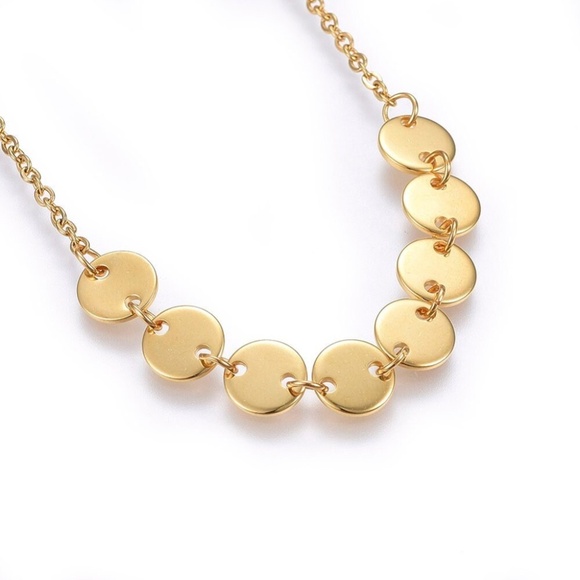 Disc Thick Necklace and Bracelet Set - Picture 7 of 8